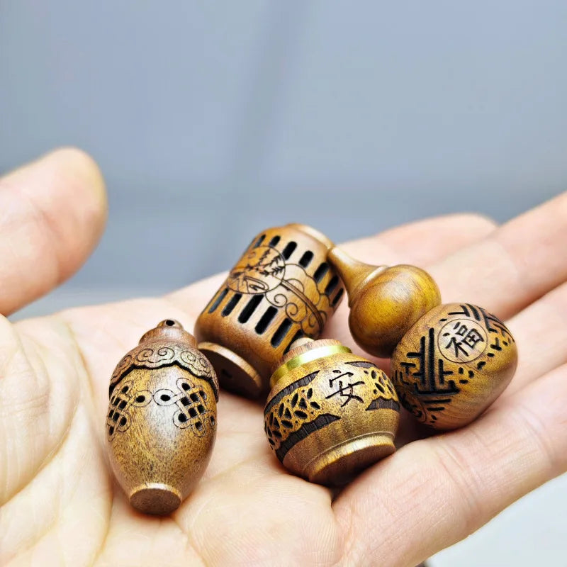 Hollow Carved Wood Essential Oil Diffuser Pendant | Car & Home Essential Oil Diffuser QXL