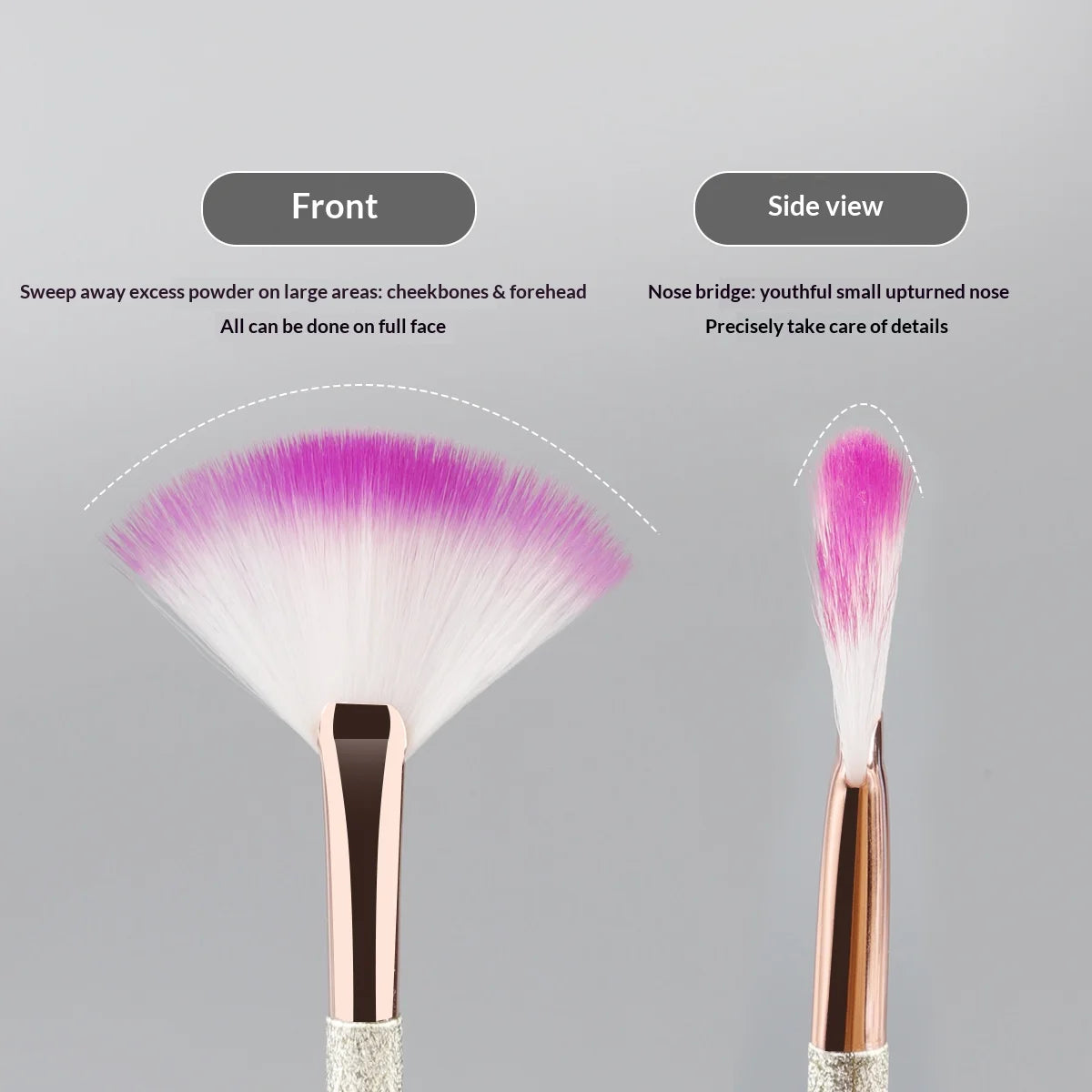 Soft Fan Makeup Brush – Highlighter, Blush & Bronzer Fan Makeup Brush QXL