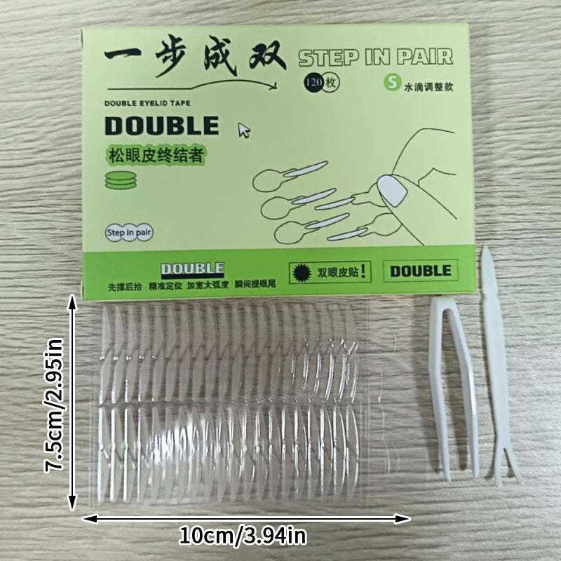120-Pack Double Eyelid Tape Stickers with Handle & Tools Eyelid Tape Stickers QXL