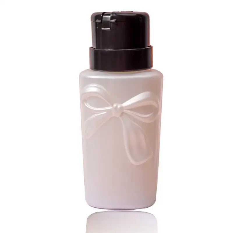 Bow Push-Down Pump Dispenser | Refillable Nail & Makeup Bottle Pump Dispenser Bottle QXL White