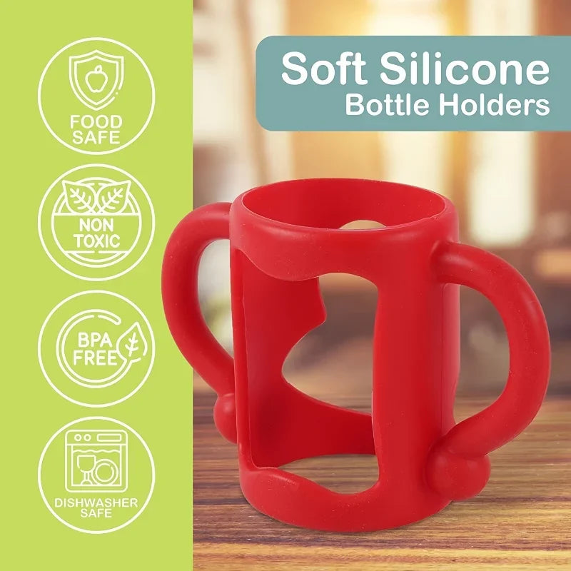 vvocci BPA-Free Silicone Baby Bottle Handle – Easy Grip Baby Bottle Handle QXL