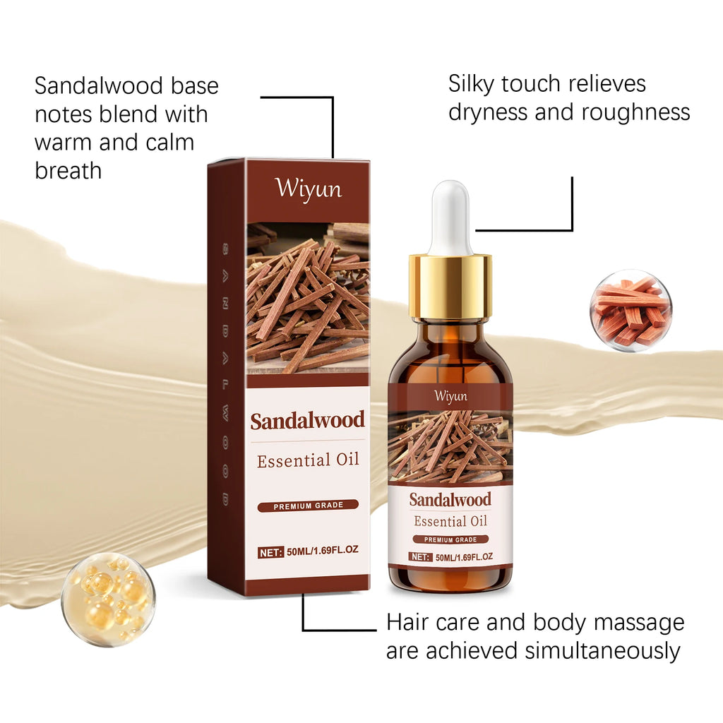 WIYUN Sandalwood Essential Oil – Hair & Skin Care 50ml Hair & Skin Essential Oil QXL