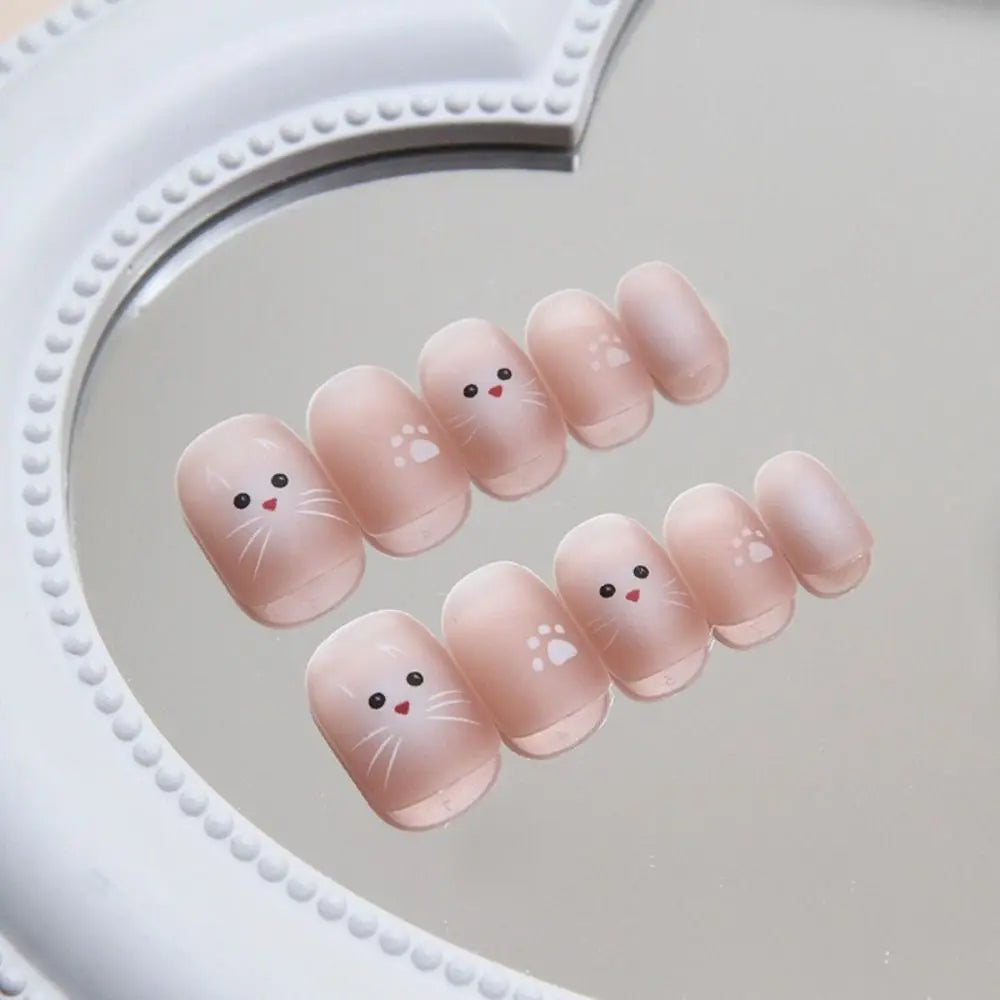 24-Pc Press On Nails | Almond Ballerina Flower Rainbow Press On Nails QXL