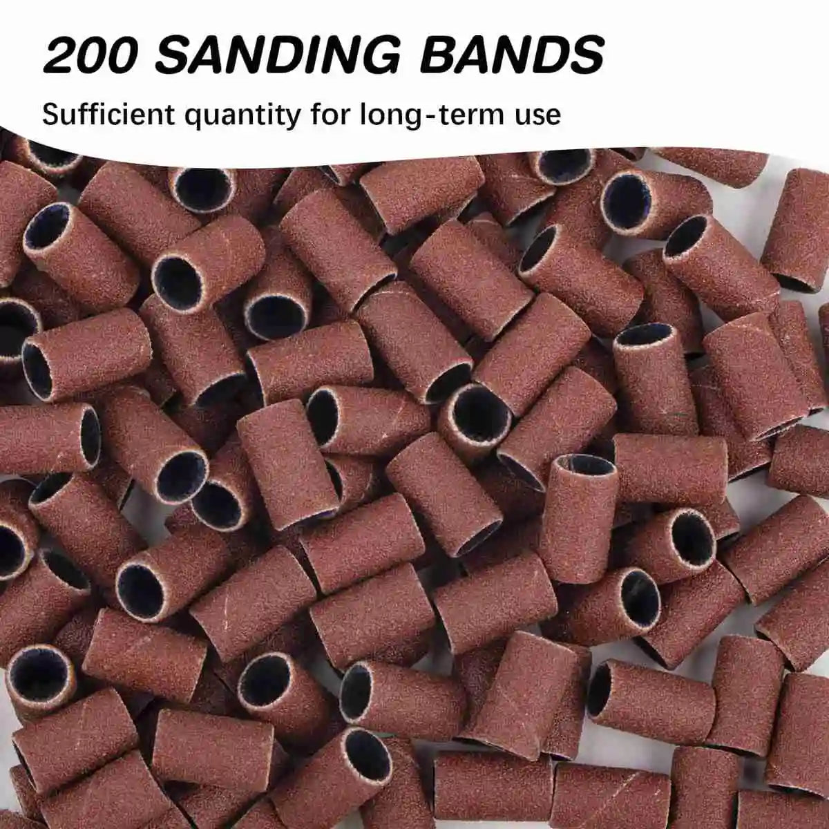 200+2Pc Nail Sanding Bands 180 & 240 Grit | Drill Bit Files Nail Sanding Bands QXL