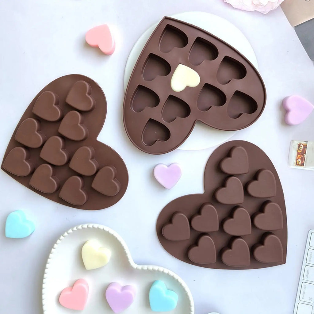 Heart Silicone Chocolate Mold – Candy, Jelly & Ice Cube Tray Silicone Baking Mold QXL
