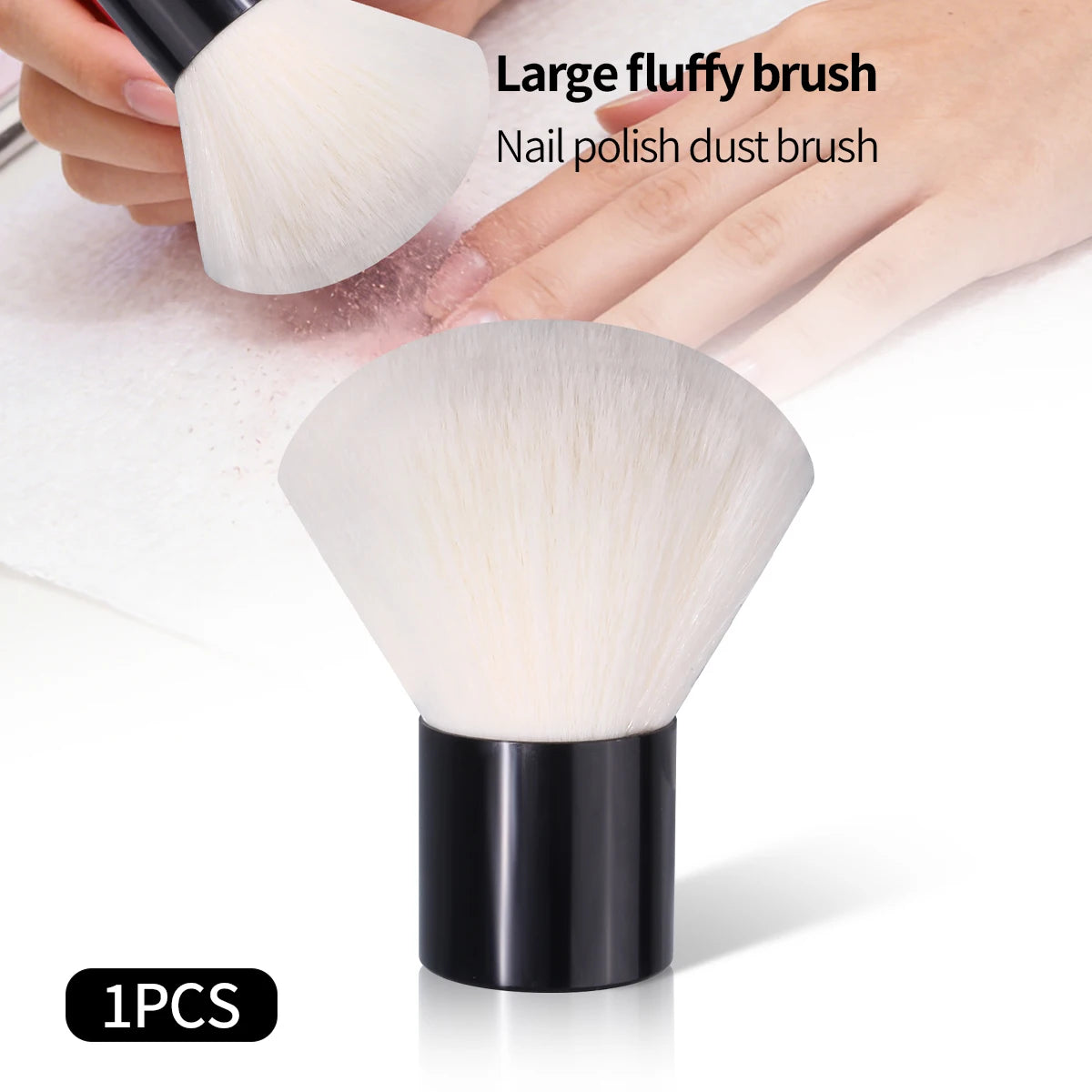 Mushroom Nail Dust Brush – Soft Nylon & Aluminum Handle Nail Dust Brush QXL