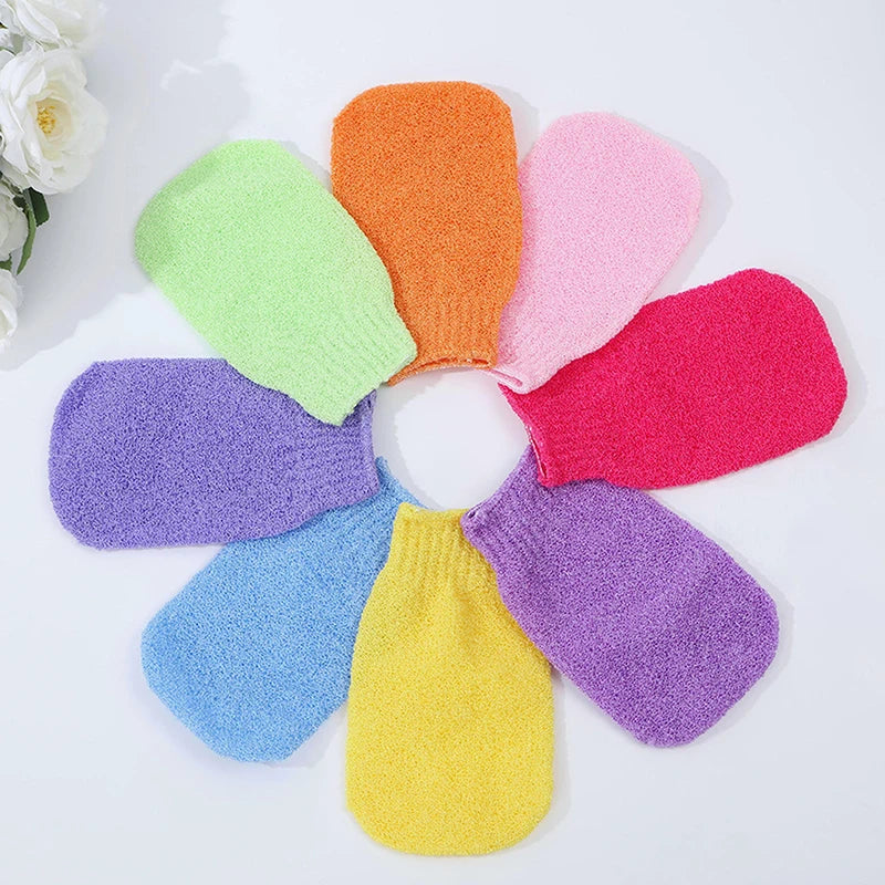 Exfoliating Bath Gloves | Nylon Shower Scrubber & Massager Exfoliating Bath Gloves QXL
