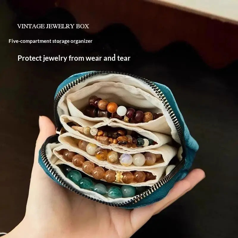 5-Layer Velvet Jewelry Travel Pouch | Organizer for Rings & More Jewelry Travel Pouch QXL