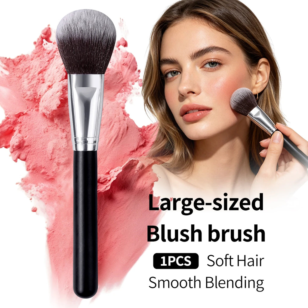 KOSSHOW Large Blush Brush – Wood Handle & Nylon Bristles Blush Brush QXL black