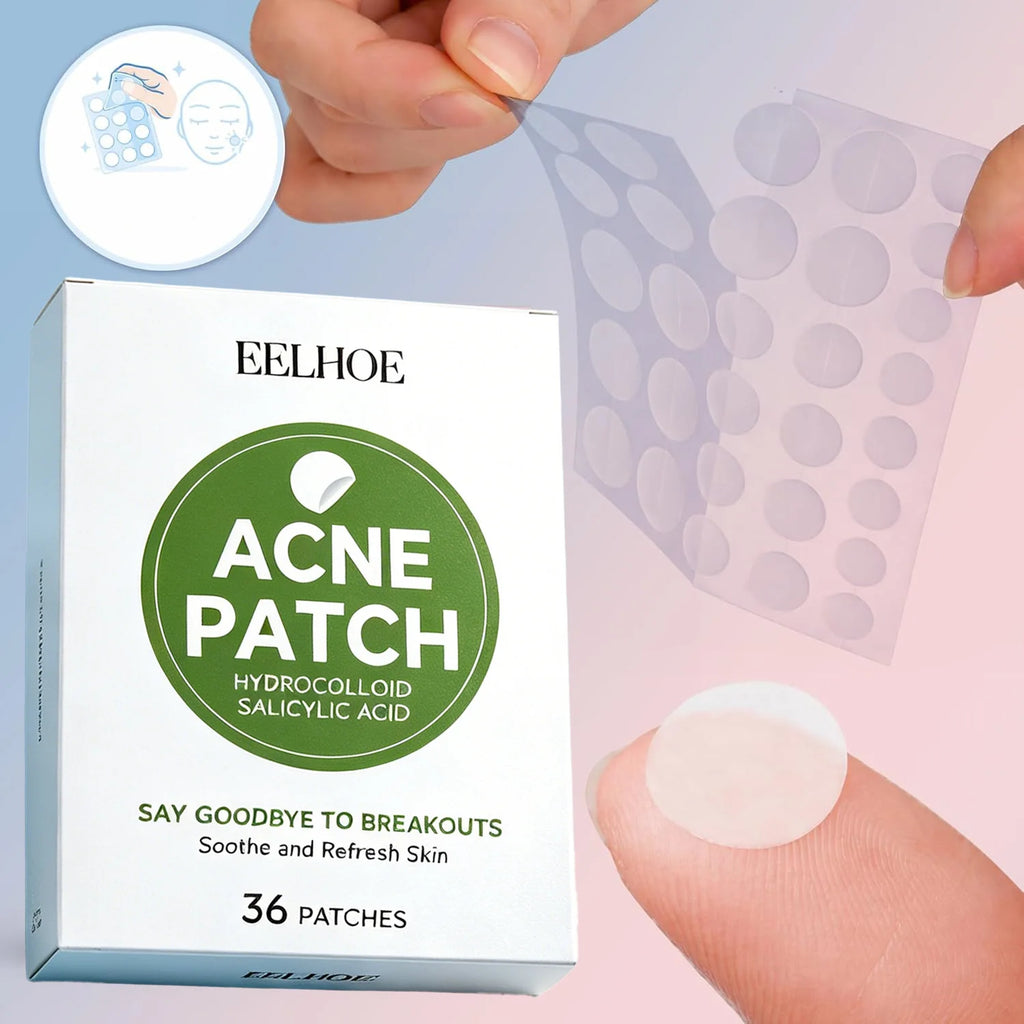 36-Pack Hydrocolloid Acne Patches | Salicylic Acid & Tea Tree Acne Patch QXL