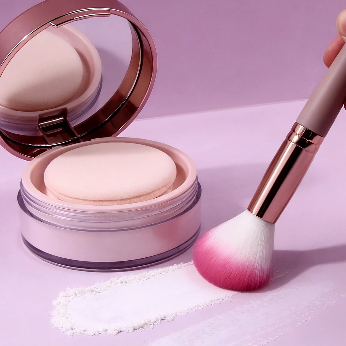 KOSSHOW Soft Fiber Powder & Blush Makeup Brush – Purple Makeup Brush QXL