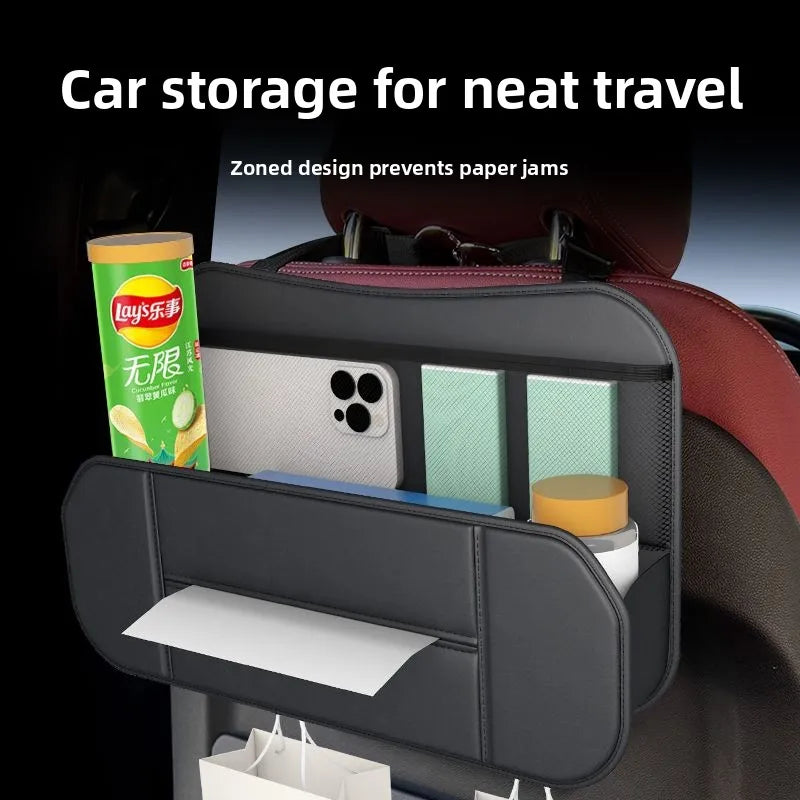 Car Seat Back Organizer | Cup Holder, Tissue & Storage – Brown Car Seat Organizer QXL