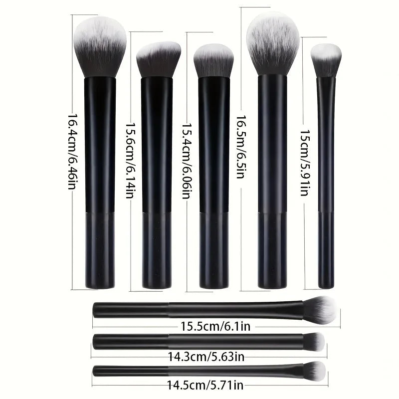 8-Piece Makeup Brush Set | Soft Synthetic Bristles Makeup Brush Set QXL