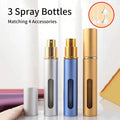 3-Pack 5ml Refillable Perfume Spray Bottles & Funnels Perfume Atomiser Set QXL 10ml Blue Glass