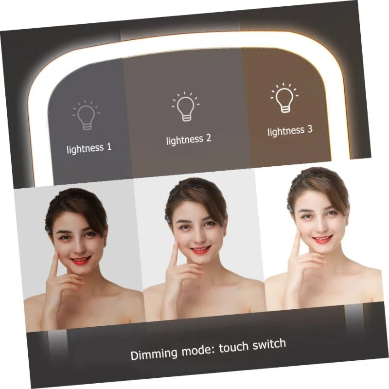 LED Touch Vanity Mirror | Illuminated Desktop Makeup Mirror LED Vanity Mirror QXL