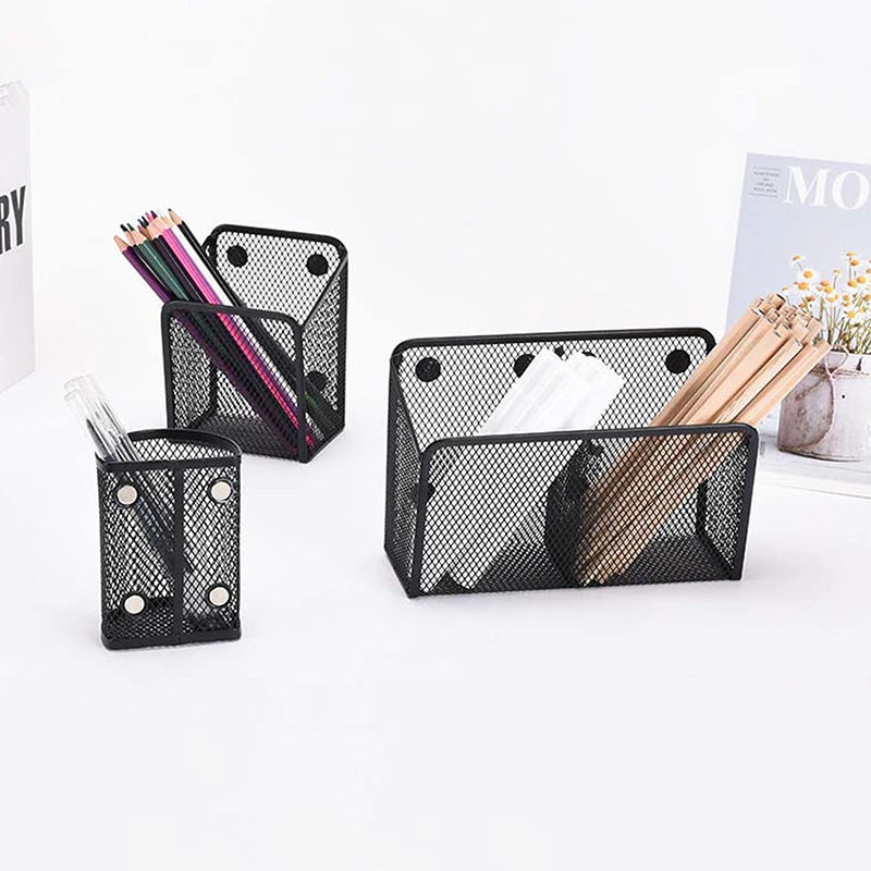 Magnetic Pencil Holder Metal Mesh Basket Desktop Organizer Magnetic Desk Organizer QXL
