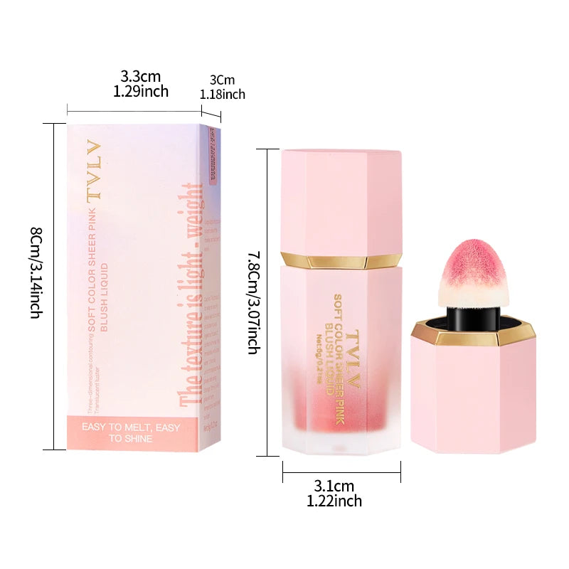 Liquid Blush Cream – 6 Shades Velvet Matte Blusher Liquid Blush Cream QXL