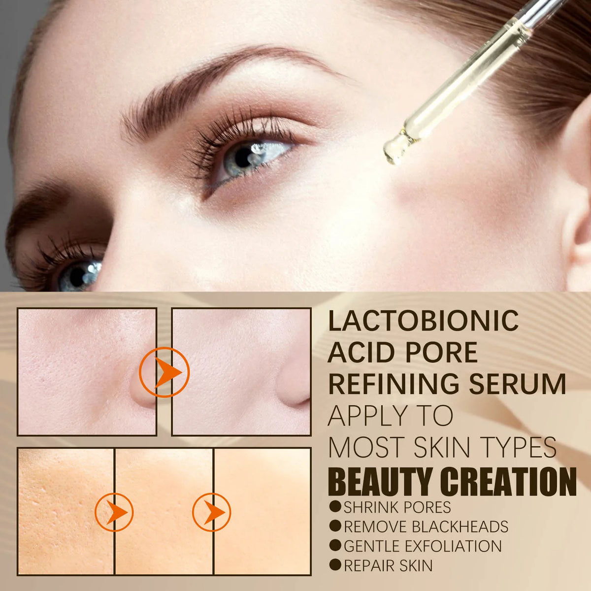 EELHOE Lactobionic Acid Pore Serum | Brighten & Firm 30ml Face Serum QXL