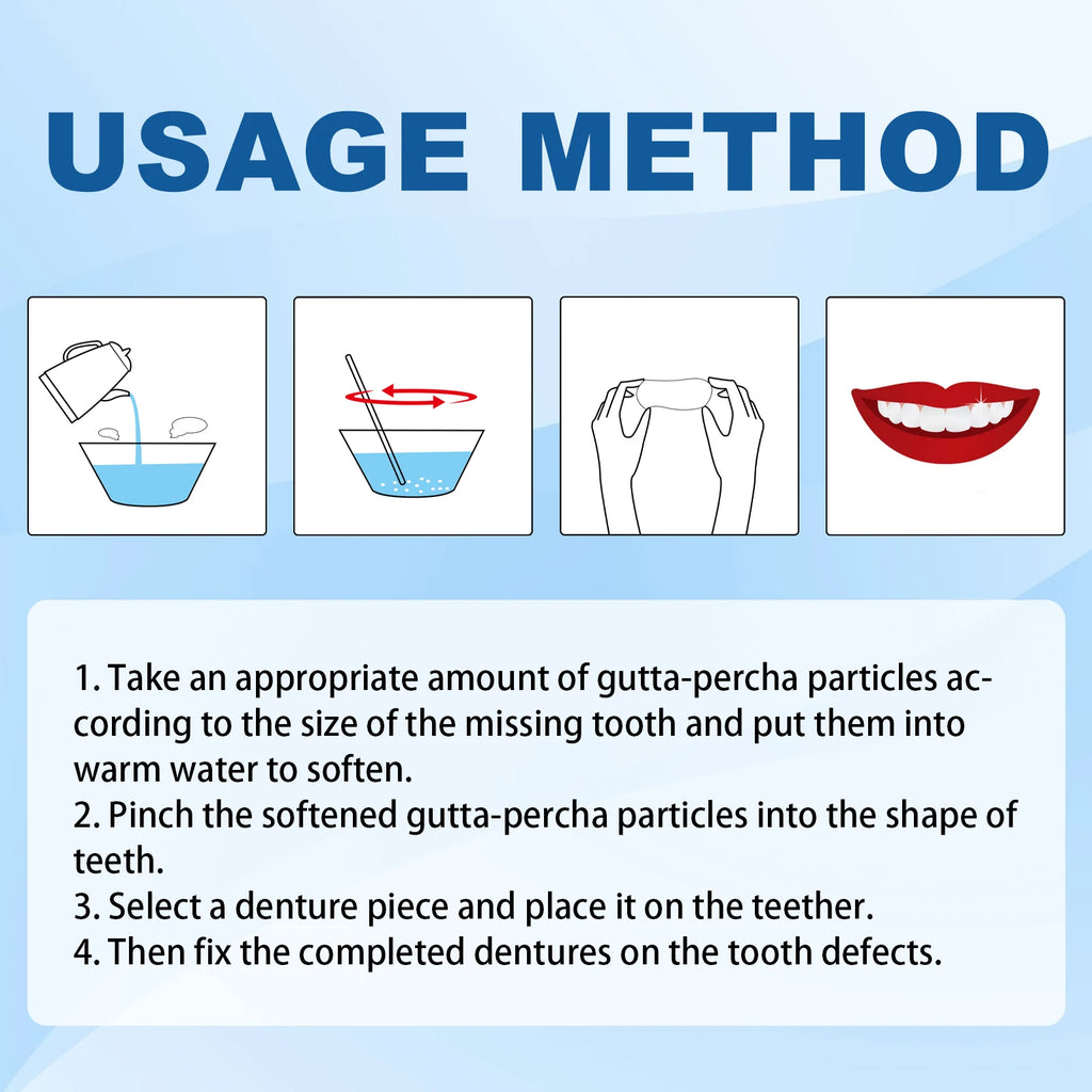30g Moldable Temporary Tooth Repair Kit | Solid Gel Adhesive Tooth Repair Gel QXL