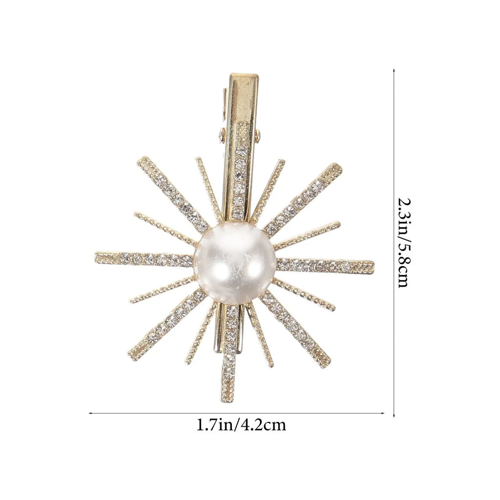 5-Pack Snowflake Rhinestone Pearl Hairpins | Bridal Hair Clips Hair Clips Set QXL