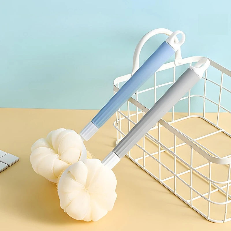 Long Handle Back Scrubber | Stiff & Soft Bristles, Anti-Slip Bath Scrubber Brush QXL