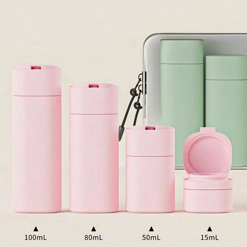 5-Piece Travel Refillable Bottle Set | 15–100ml Containers Travel Bottle Set QXL