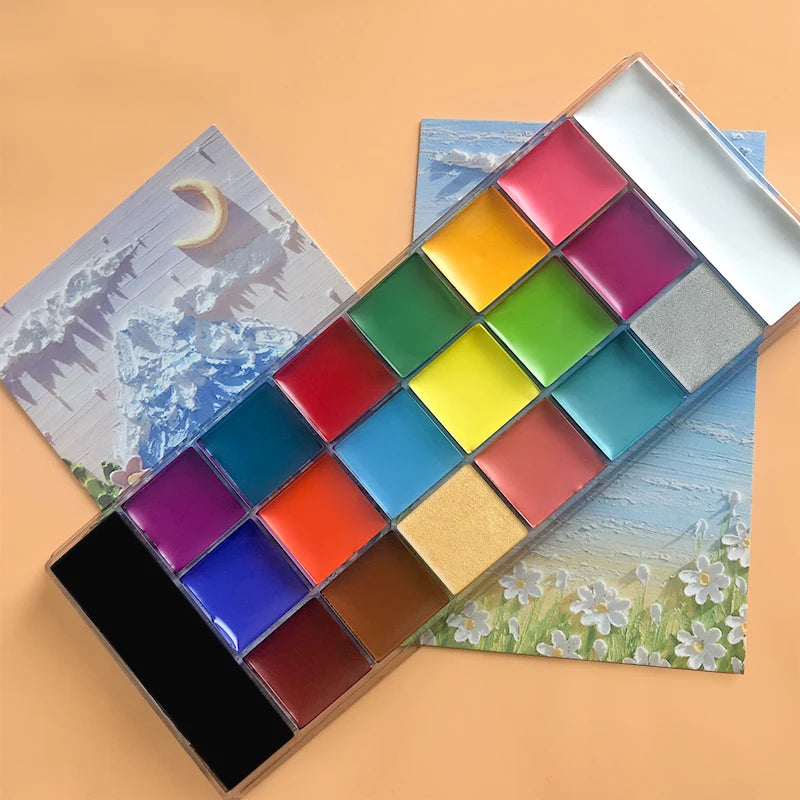 VERONNI 20-Color Face & Body Grease Paint Kit | Halloween Face & Body Paint QXL