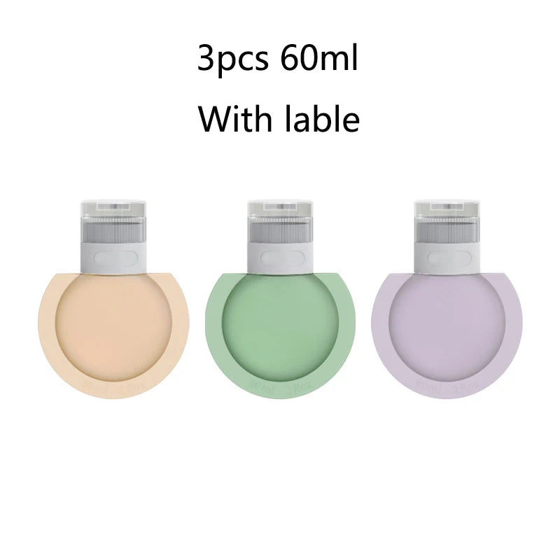 3-Pack Silicone Refillable Travel Bottles 60ml/90ml Set Travel Bottle Set QXL 3pcs 60ml