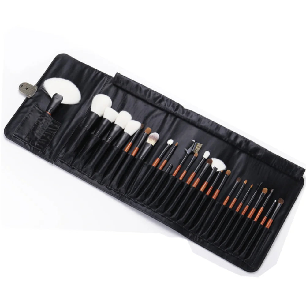 26-Pc Goat Hair Makeup Brush Set | Pro Foundation & Eye Kit Makeup Brush Set QXL