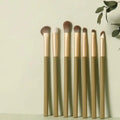 7/8-Pc Avocado Green Eye Makeup Brush Set + PU Case Eye Makeup Brush Set QXL A