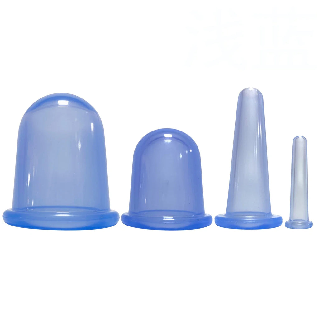 7-Piece Silicone Cupping Set | Vacuum Massage Cups 4 Sizes Silicone Cupping Set QXL