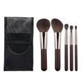 5-Piece Mini Natural Bristle Makeup Brush Set | Travel Travel Makeup Brush Set QXL Brown goat hair