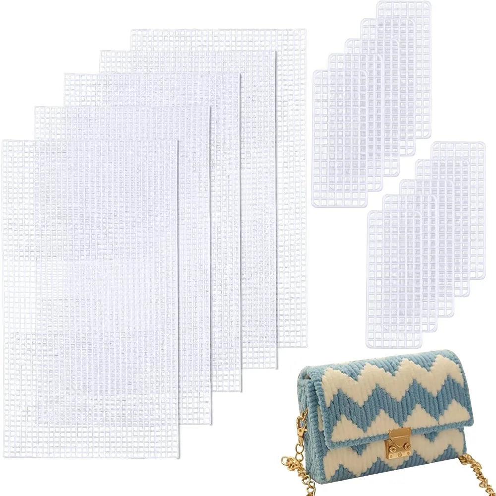 Plastic Mesh Canvas Sheets 10-Pack | DIY Knit Bag Making Mesh Canvas Craft Sheets QXL