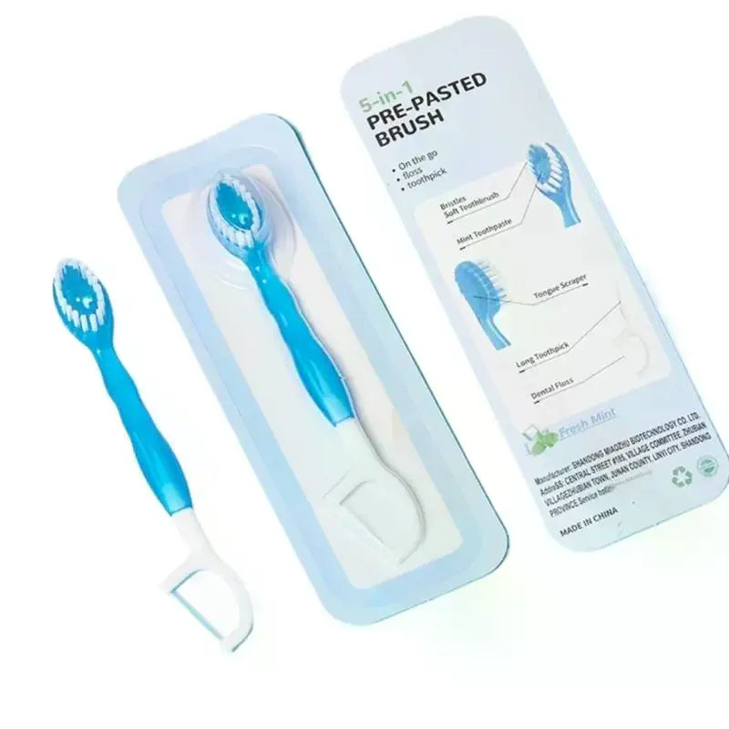 5-in-1 Disposable Toothbrush – Bursting Bead, Floss & Toothpick Disposable Toothbrush QXL