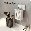 Wall-Mounted Toothbrush & Toothpaste Holder Bathroom Rack Toothbrush Holder Rack QXL White 1pc