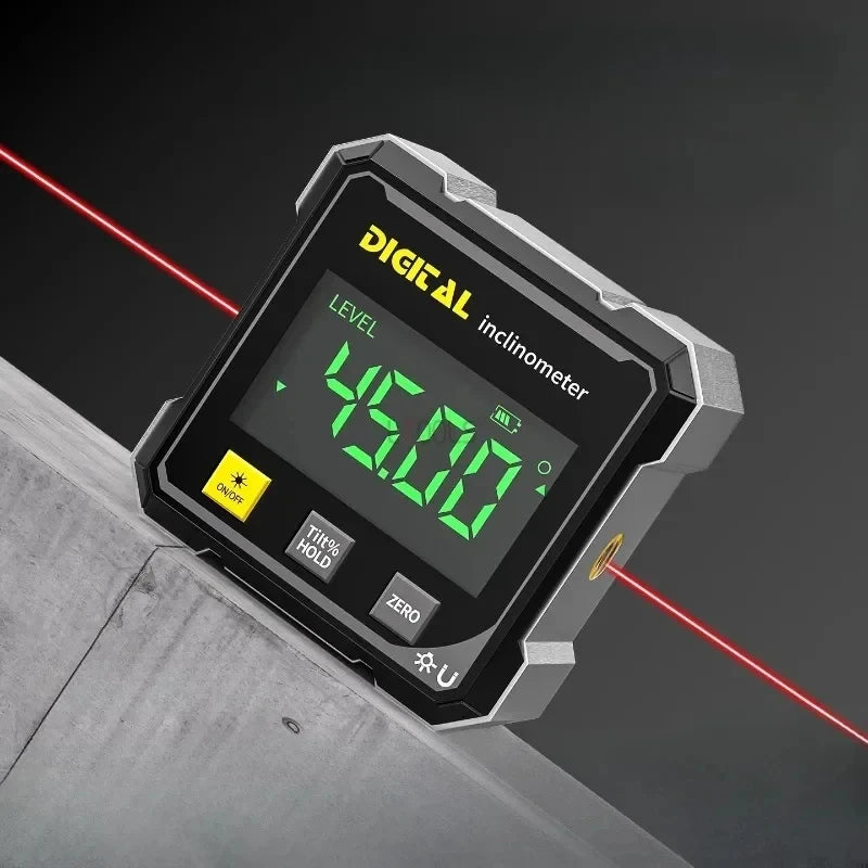 360° Magnetic Digital Angle Gauge | Laser Level Protractor Digital Angle Gauge QXL