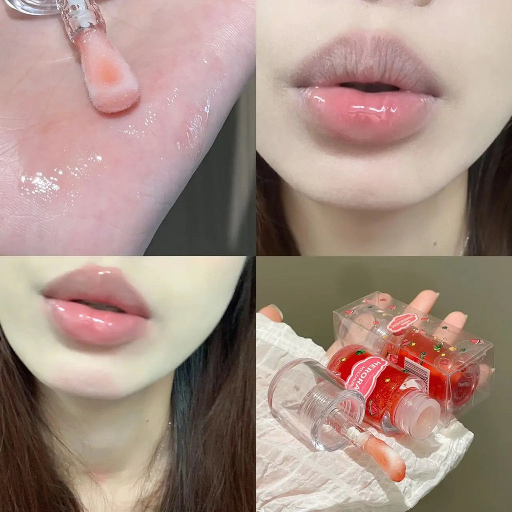 Fruit-Flavored Nourishing Lip Oil Set | Glossy Lip Glaze 3-Pack Lip Oil Glaze Set QXL