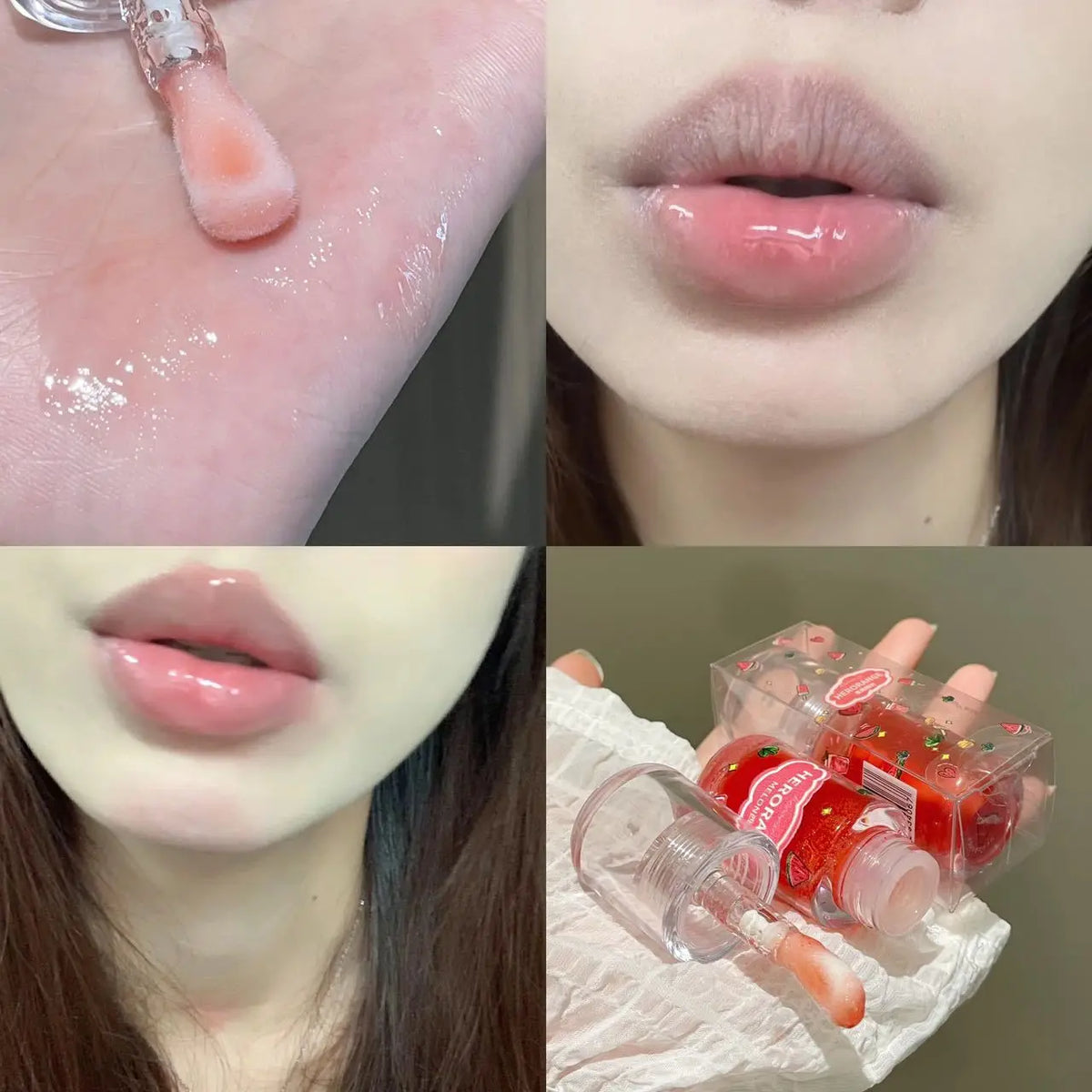 Fruit-Flavored Nourishing Lip Oil Set | Glossy Lip Glaze 3-Pack Lip Oil Glaze Set QXL