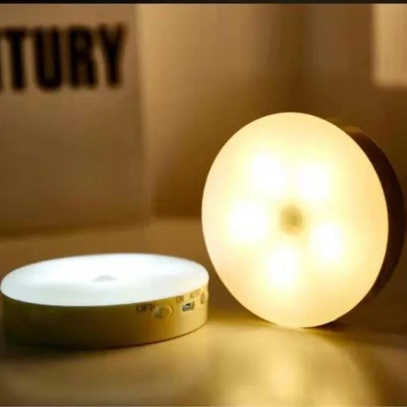 Magnetic Motion Sensor LED Night Light | USB-C Rechargeable Motion Sensor Night Light QXL Type-C Port Warm White -2PCS