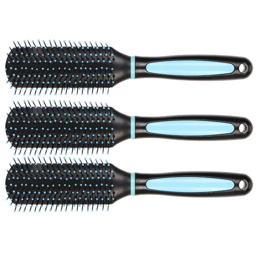 3-Pack 9-Row Volumising Hair Brush | Anti-Static Wet & Dry Volumising Hair Brush QXL a