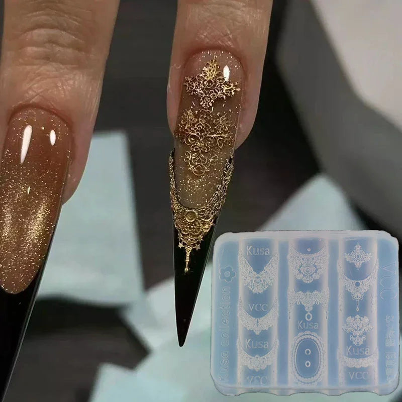Silicone Lace Nail Art Mold | Embossed Manicure Stencil DIY Nail Art Mold QXL Default Title