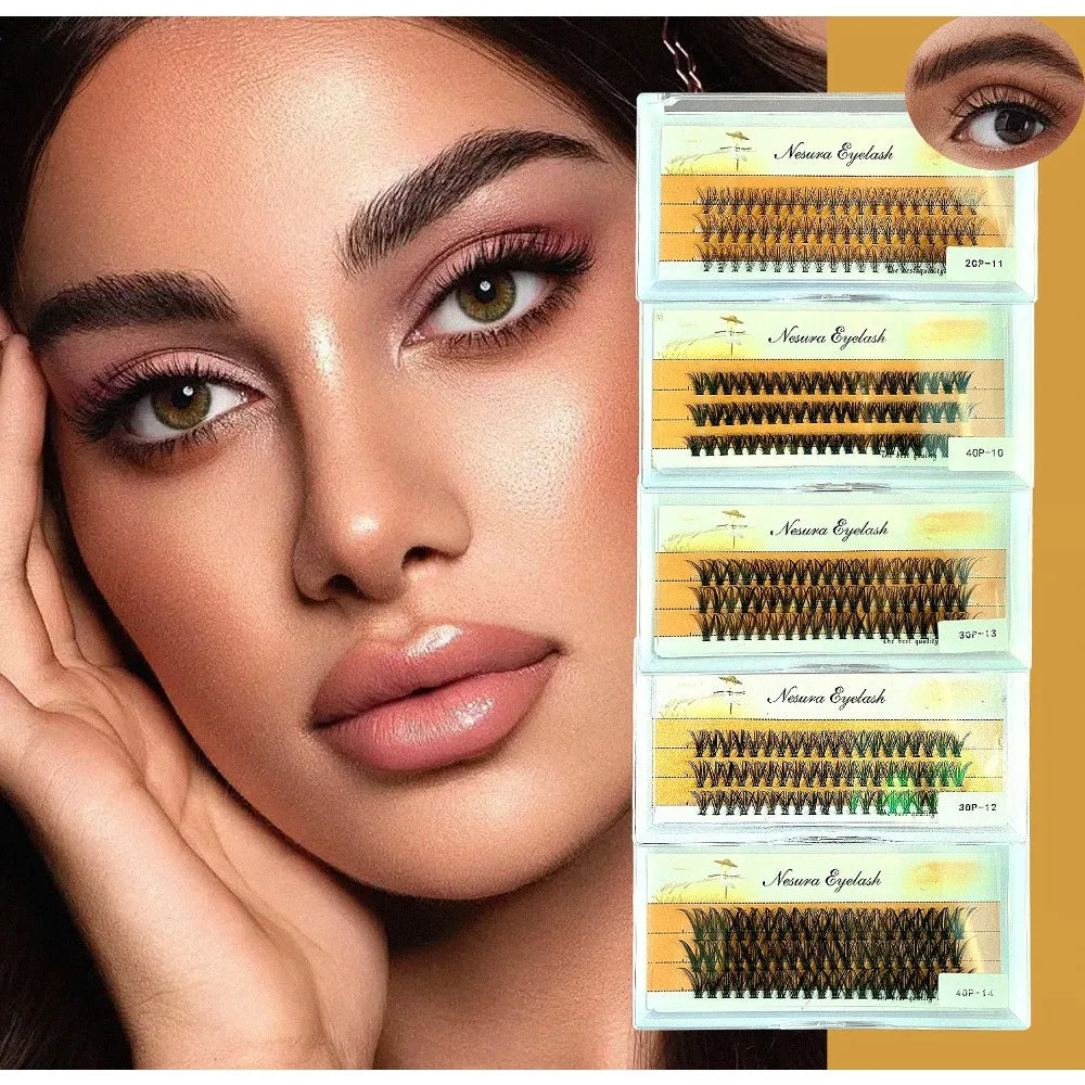 Cat Eye DIY False Lashes Set with Tweezers & Adhesive False Eyelash Kit QXL
