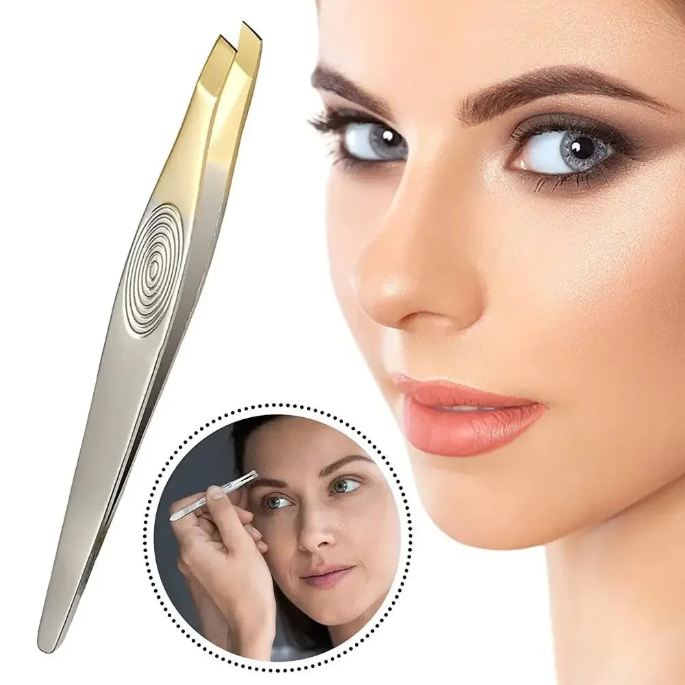 Slant Tip Stainless Steel Tweezers – Eyebrow & Beard Grooming Eyebrow Tweezers QXL