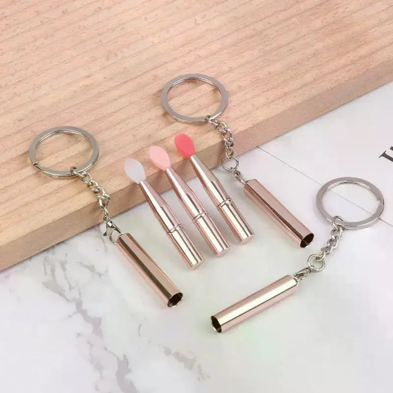 Silicone Lip Brush Keychain | Dustproof Cover Portable Lip Brush QXL