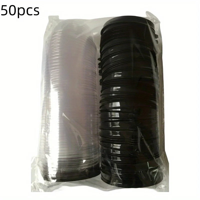 Disposable Cupcake & Mooncake Boxes with Clear Lid Bakery Gift Boxes QXL Black-50pcs