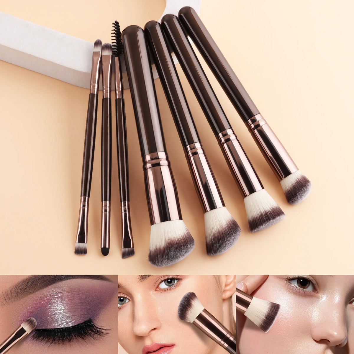7-Piece Makeup Brush Set | Face & Eye Blending Kit Makeup Brush Set QXL