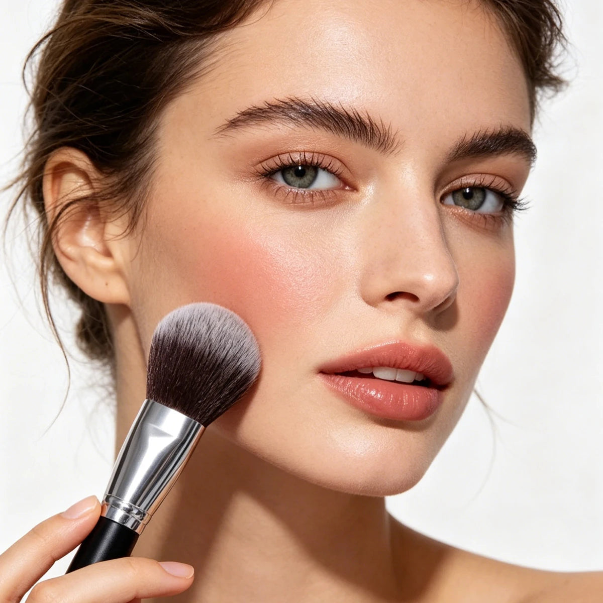 KOSSHOW Large Blush Brush – Wood Handle & Nylon Bristles Blush Brush QXL