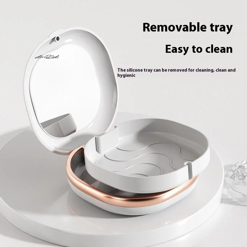 Dental Retainer Box with Mirror | Magnetic Travel Case Retainer Storage Case QXL