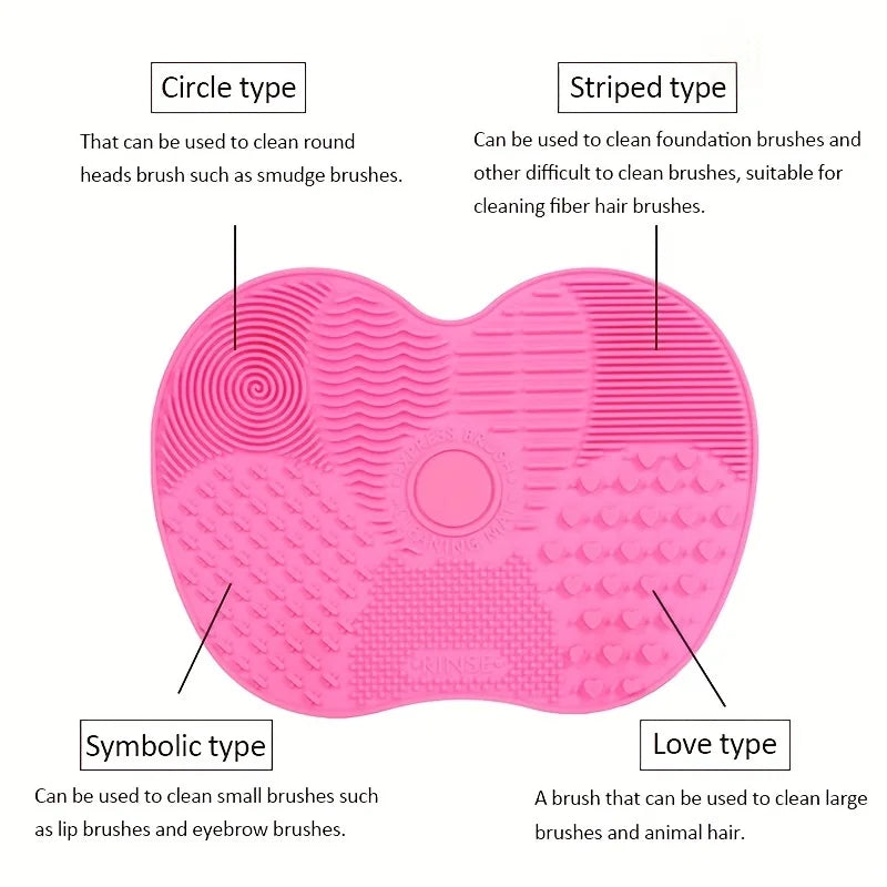 Silicone Apple Makeup Brush Cleaner Pad with Suction Cup Brush Cleaner Pad QXL