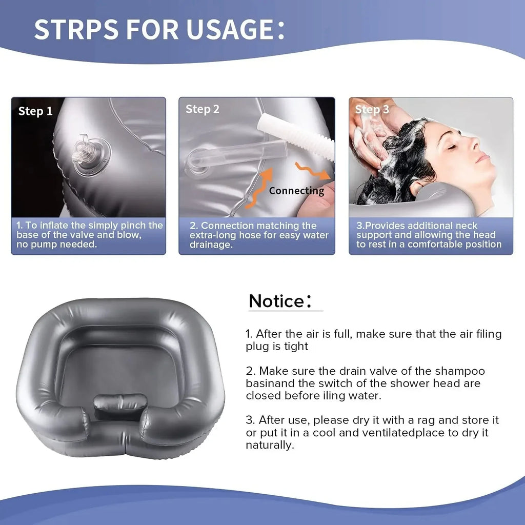Inflatable Portable Shampoo Basin | Foldable Hair Washing Bowl Inflatable Shampoo Basin QXL